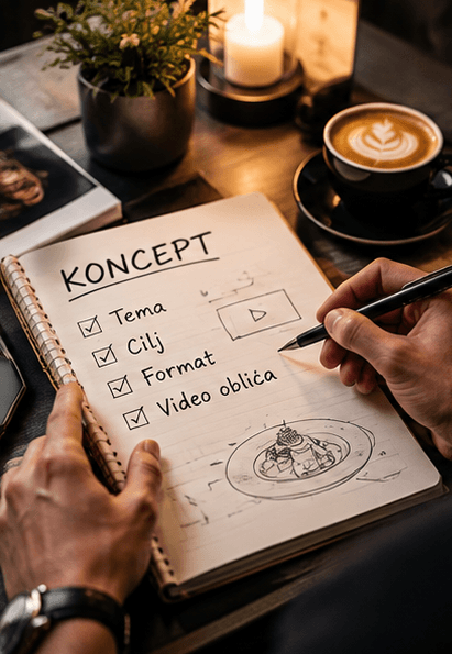 Koncept video produkcije za restoran
