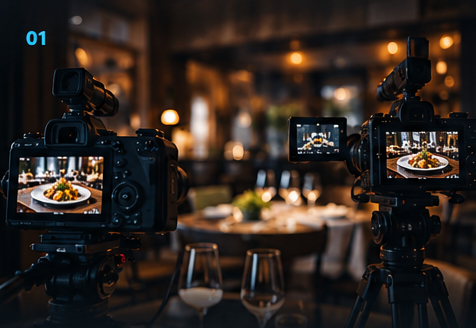 Dve kamere za foto i video produkciju u restoranu