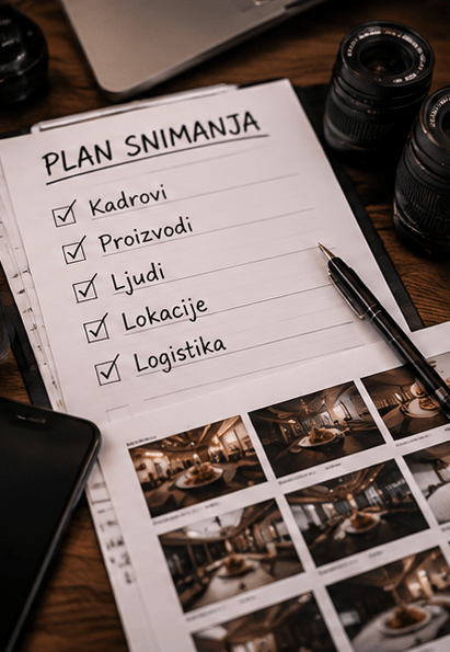 Plan i scenario snimanja za restoran